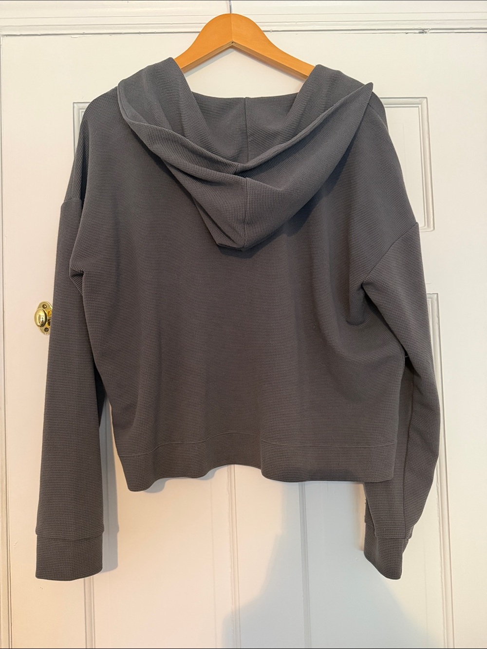 Vuori Bayview Cozy waffle Hooded Pullover Sweatshirt - Gray - Picture 5 of 5